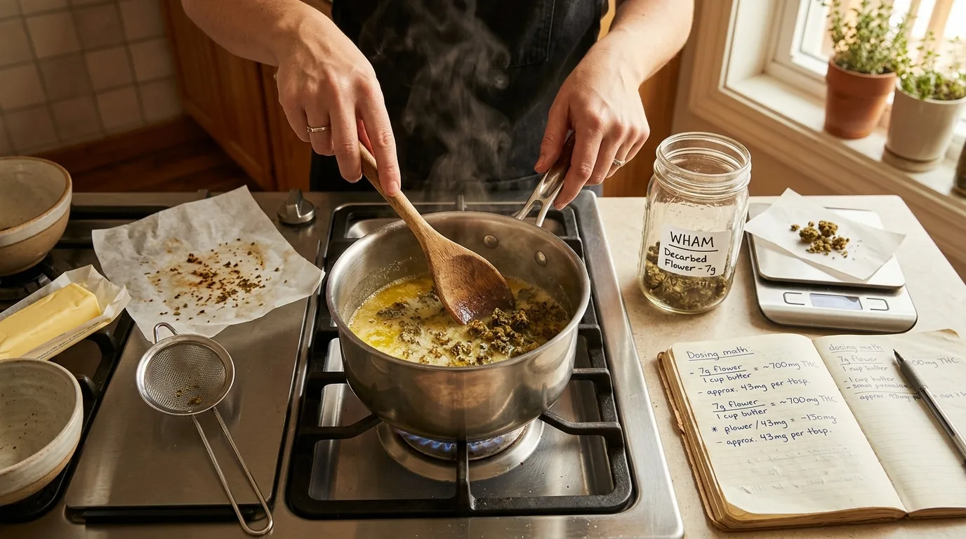 How to Make THCa Edibles at Home: Decarboxylation, Infusion, and the Dose Math That Keeps Your First Batch From Wrecking You