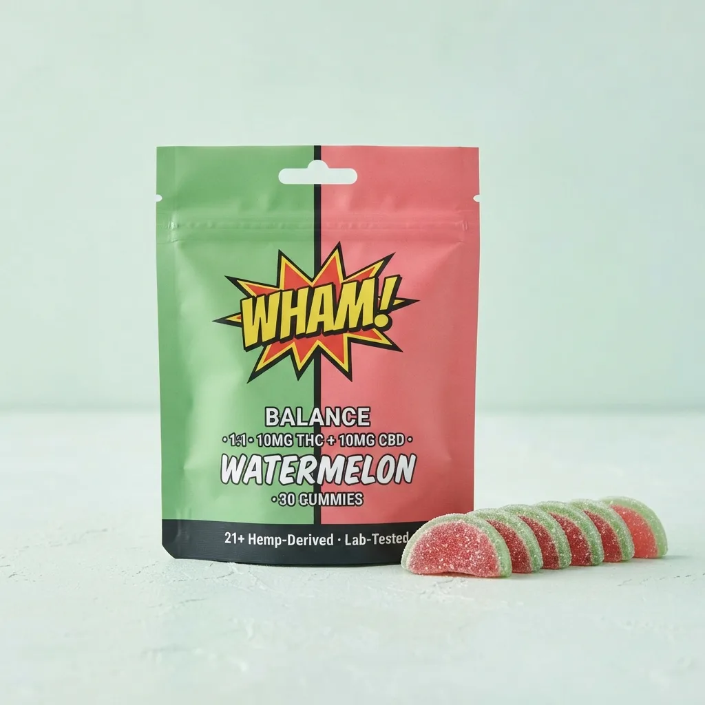 WHAM Balance — 1:1 THC:CBD Gummies (10mg + 10mg)