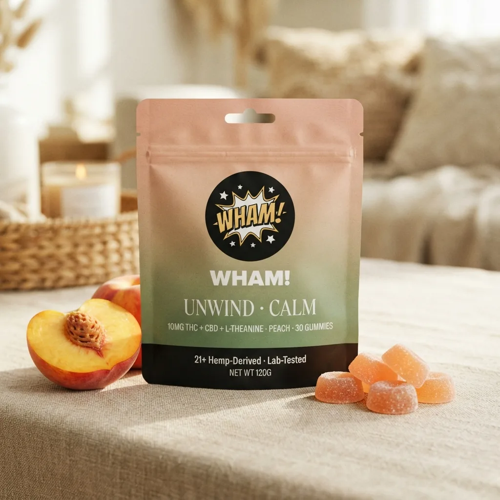 WHAM Unwind — Calm Gummies (10mg D9 + CBD + L-Theanine)